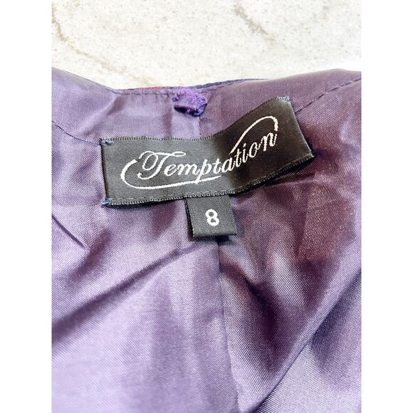 Temptation Rainbow Drops Satin Maxi Gown Strapless Multicolor Sz 8 - Picture 10 of 13